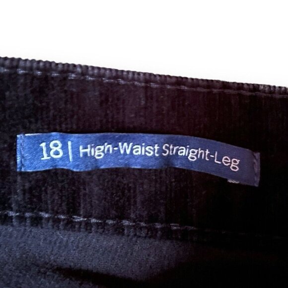 Talbots Womens Pant Sz 18 Navy Blue Stretch Corduroy High Waist Straight Leg - Picture 7 of 7